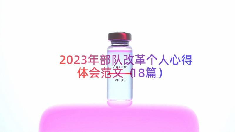 2023年部队改革个人心得体会范文（18篇）