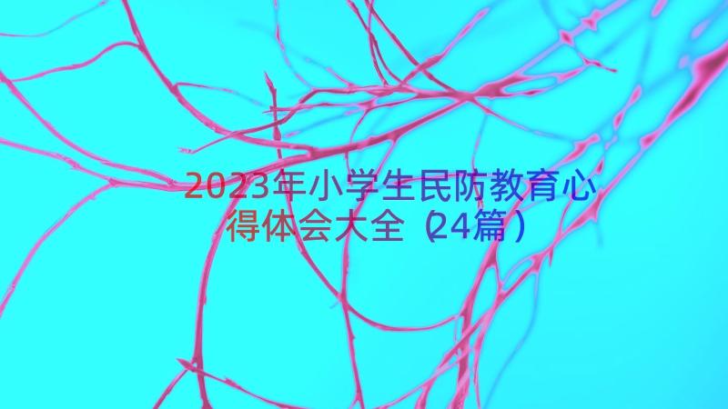 2023年小学生民防教育心得体会大全（24篇）