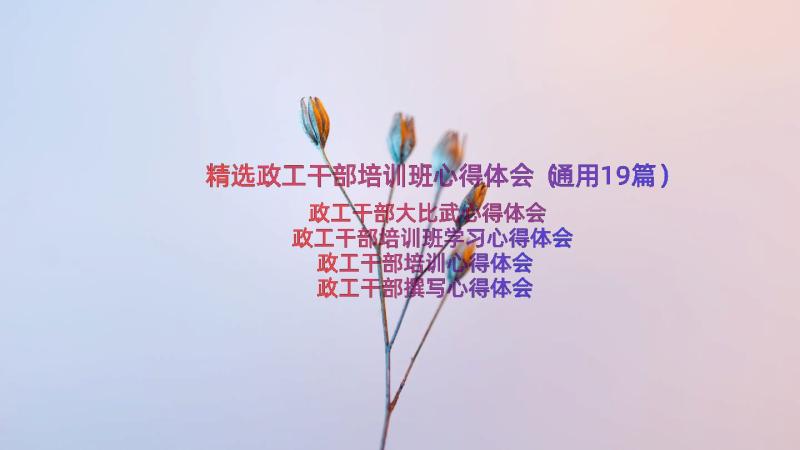 精选政工干部培训班心得体会（通用19篇）