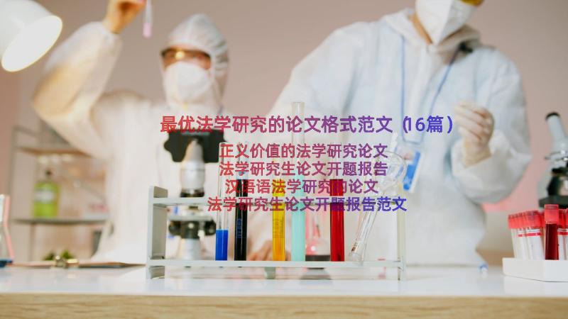 最优法学研究的论文格式范文（16篇）