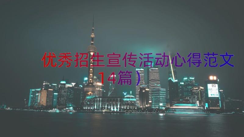 优秀招生宣传活动心得范文（14篇）