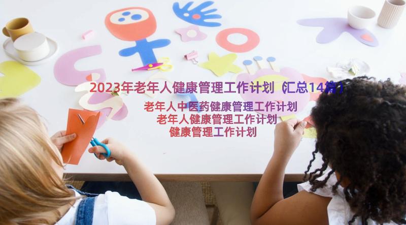 2023年老年人健康管理工作计划（汇总14篇）