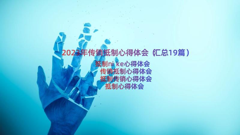 2023年传销抵制心得体会（汇总19篇）