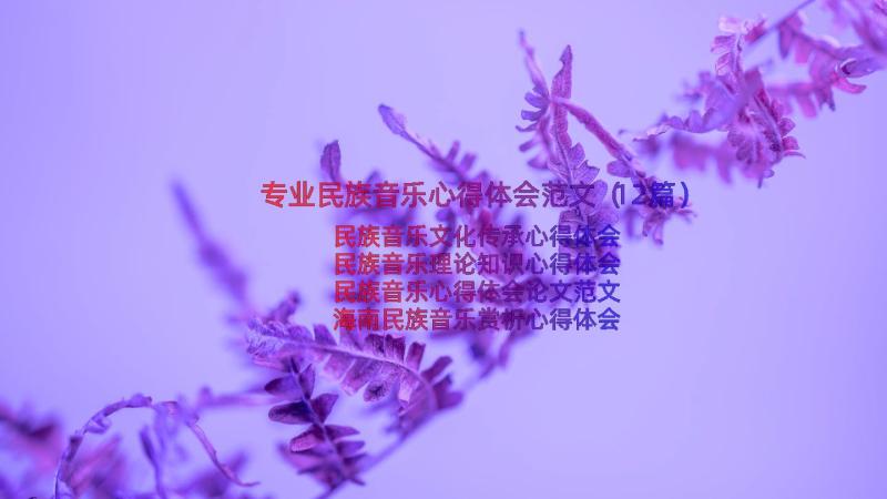 专业民族音乐心得体会范文（12篇）