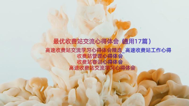 最优收费站交流心得体会（通用17篇）