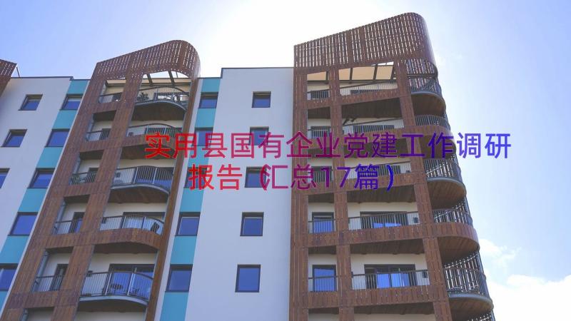 实用县国有企业党建工作调研报告（汇总17篇）