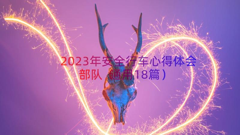 2023年安全行车心得体会部队（通用18篇）