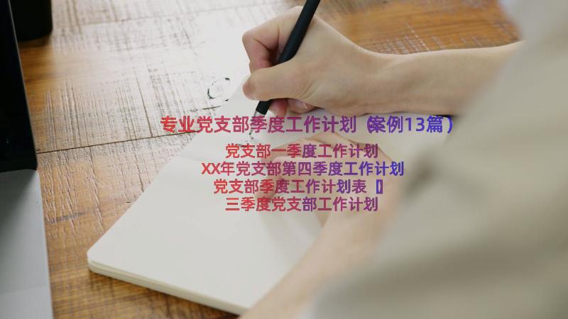 专业党支部季度工作计划（案例13篇）