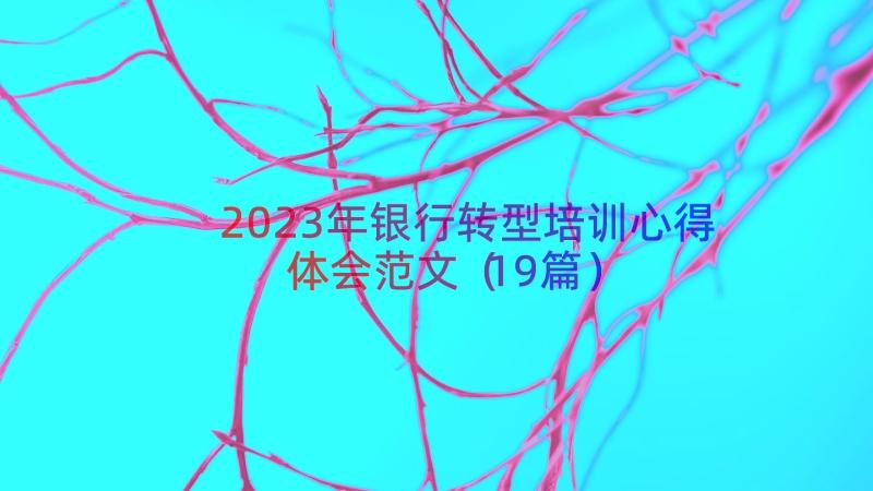 2023年银行转型培训心得体会范文（19篇）