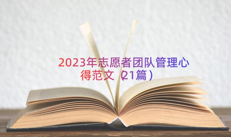 2023年志愿者团队管理心得范文（21篇）