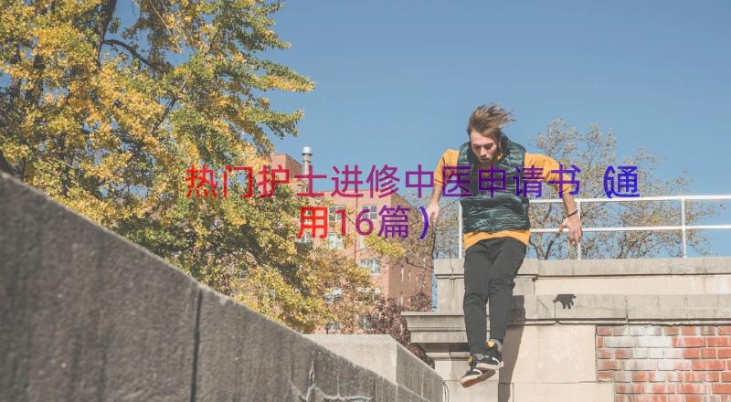 热门护士进修中医申请书（通用16篇）