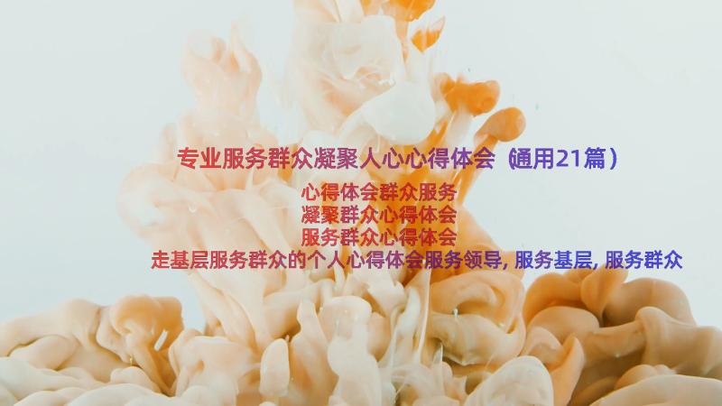 专业服务群众凝聚人心心得体会（通用21篇）