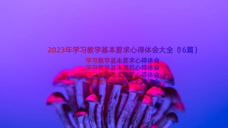 2023年学习教学基本要求心得体会大全（16篇）