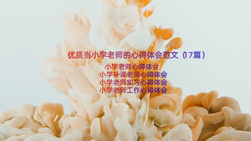 优质当小学老师的心得体会范文（17篇）