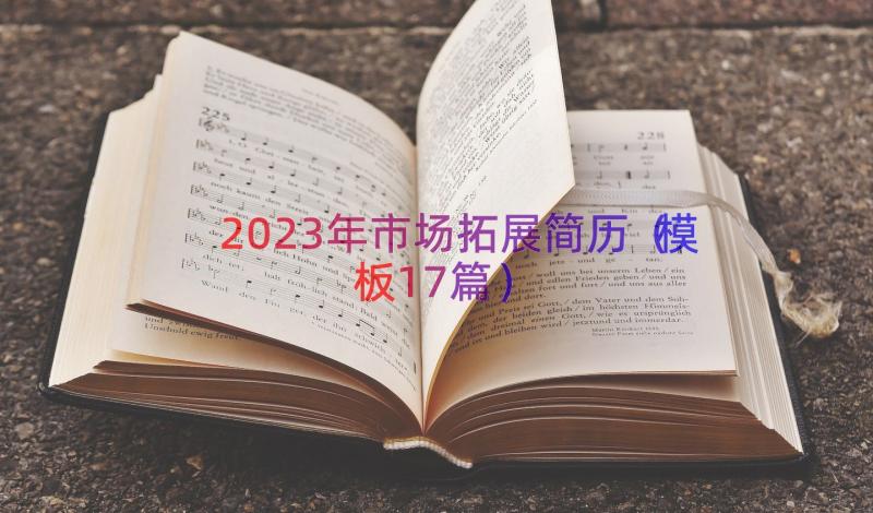 2023年市场拓展简历（模板17篇）