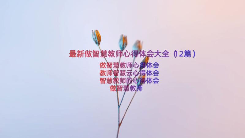 最新做智慧教师心得体会大全（12篇）