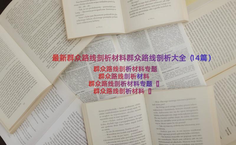 最新群众路线剖析材料群众路线剖析大全（14篇）