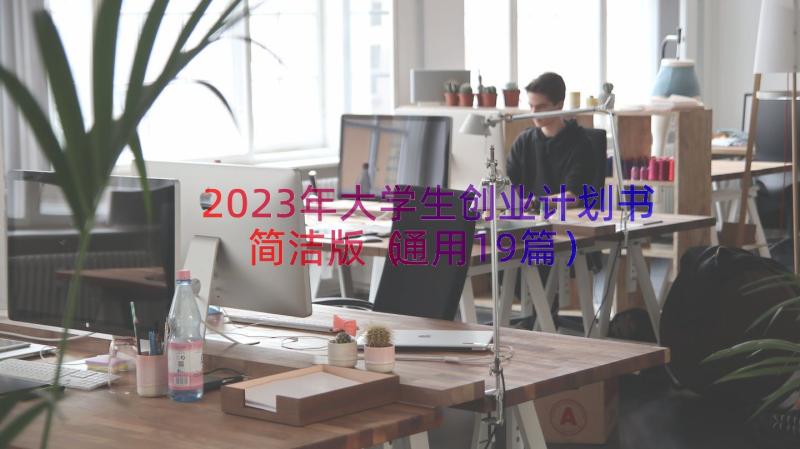 2023年大学生创业计划书简洁版（通用19篇）