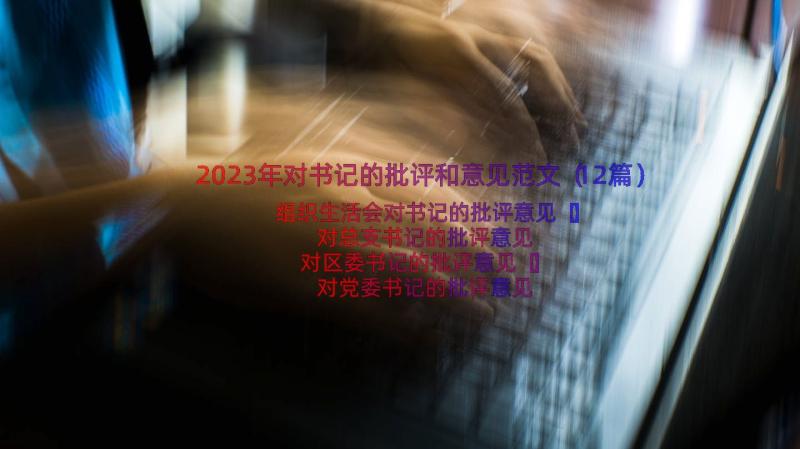 2023年对书记的批评和意见范文（12篇）