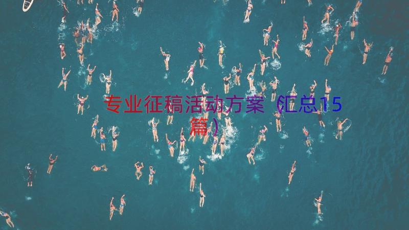 专业征稿活动方案（汇总15篇）