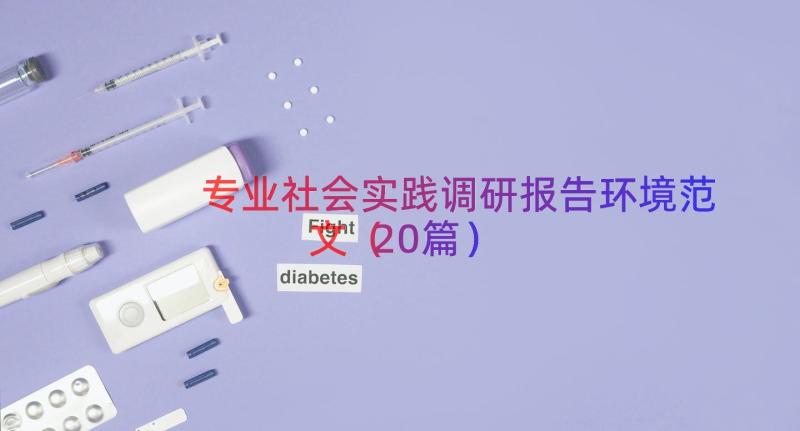 专业社会实践调研报告环境范文（20篇）