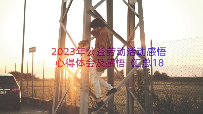 2023年公益劳动活动感悟心得体会及感悟（汇总18篇）