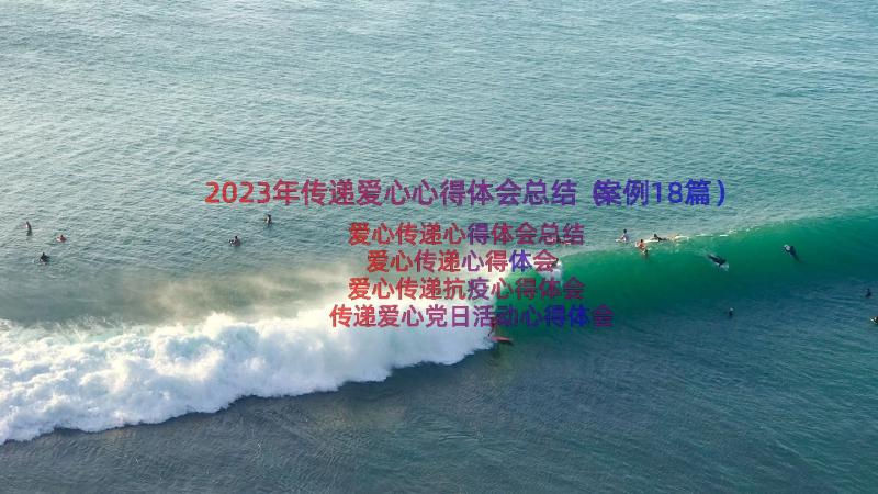 2023年传递爱心心得体会总结（案例18篇）