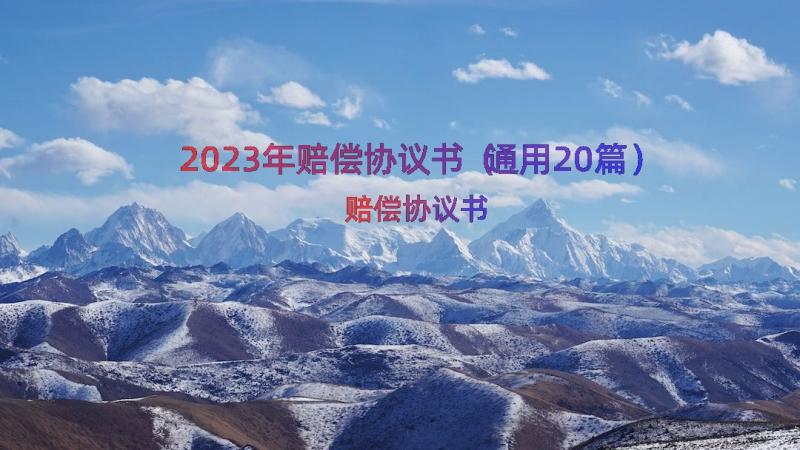 2023年赔偿协议书（通用20篇）