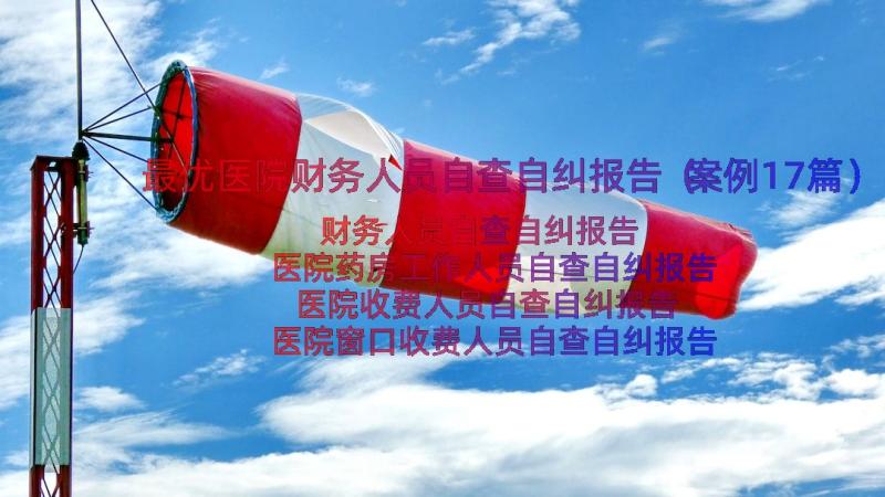 最优医院财务人员自查自纠报告（案例17篇）