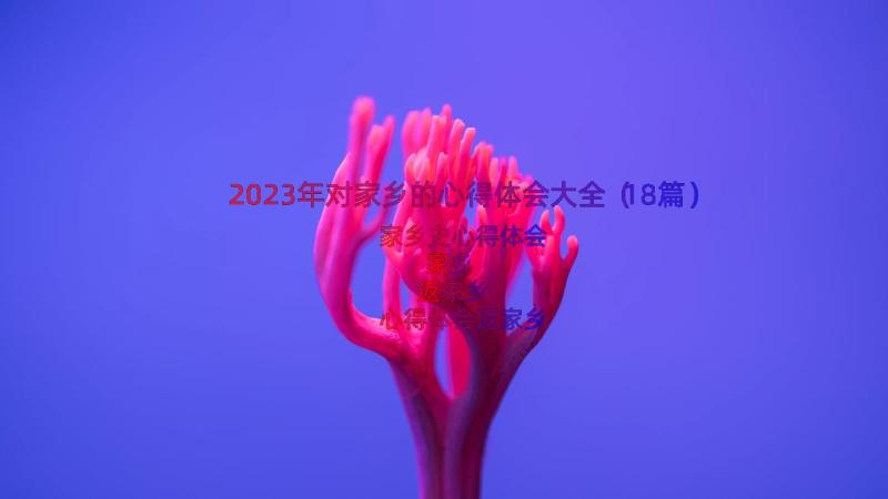 2023年对家乡的心得体会大全（18篇）