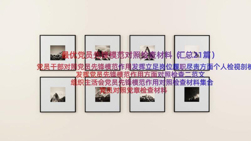 最优党员先锋模范对照检查材料（汇总21篇）