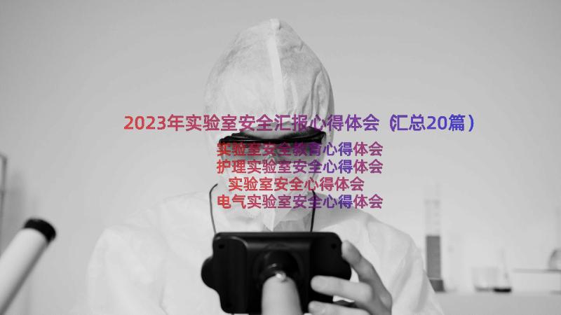 2023年实验室安全汇报心得体会（汇总20篇）