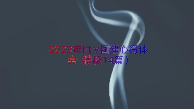 2023年ktv团建心得体会（模板14篇）