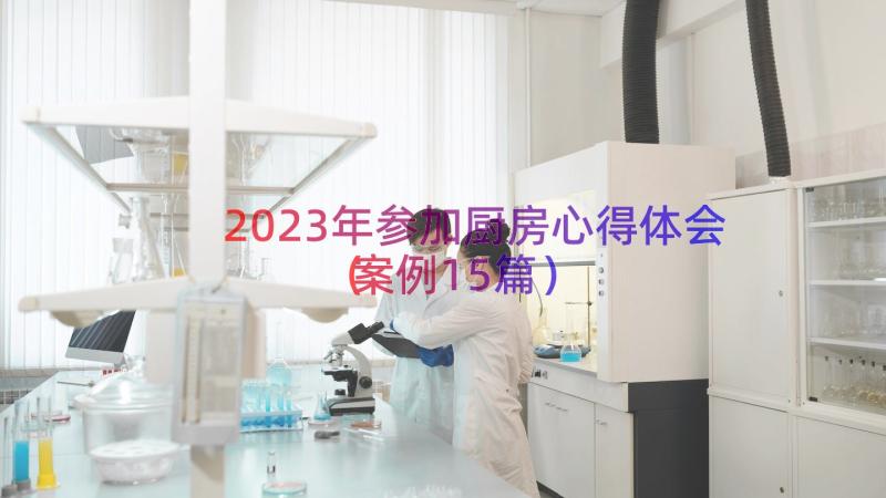 2023年参加厨房心得体会（案例15篇）