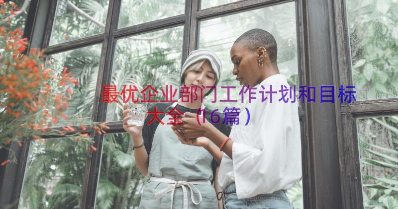 最优企业部门工作计划和目标大全（16篇）