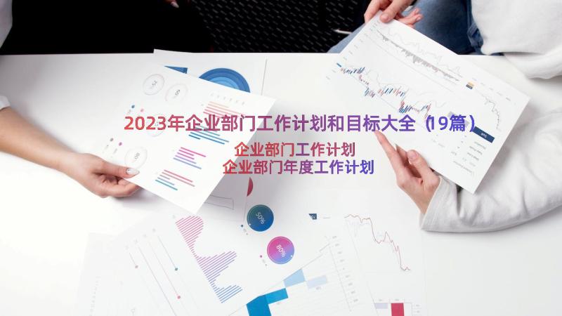 2023年企业部门工作计划和目标大全（19篇）