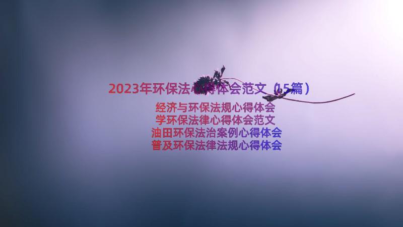 2023年环保法心得体会范文（15篇）