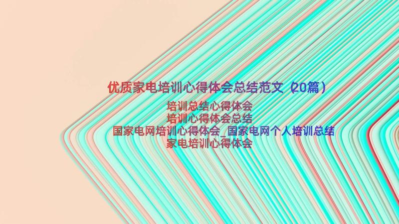 优质家电培训心得体会总结范文（20篇）