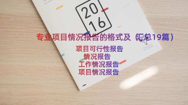 专业项目情况报告的格式及（汇总19篇）