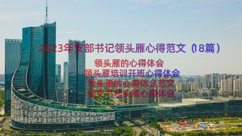 2023年支部书记领头雁心得范文（18篇）