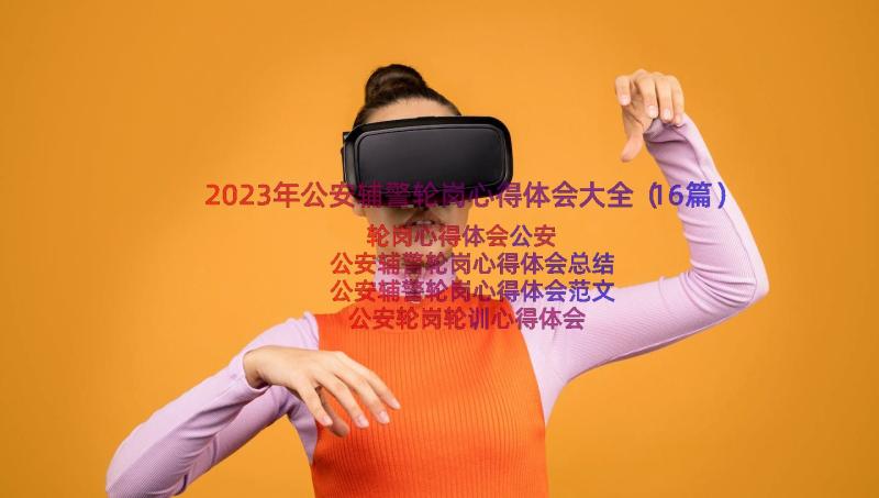 2023年公安辅警轮岗心得体会大全（16篇）