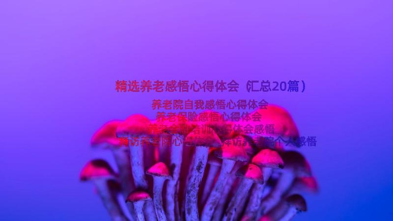 精选养老感悟心得体会（汇总20篇）