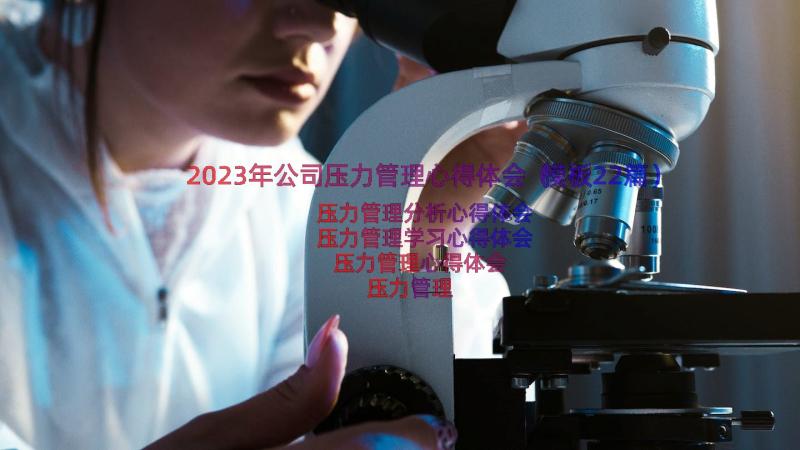 2023年公司压力管理心得体会（模板22篇）