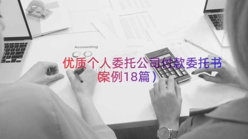 优质个人委托公司付款委托书（案例18篇）