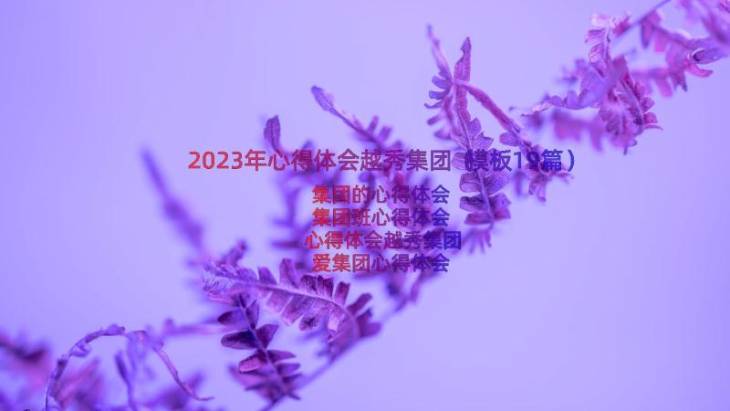 2023年心得体会越秀集团（模板19篇）