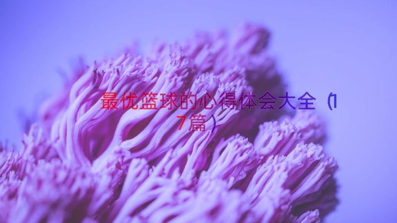 最优篮球的心得体会大全（17篇）