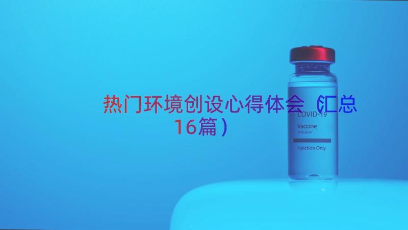 热门环境创设心得体会（汇总16篇）