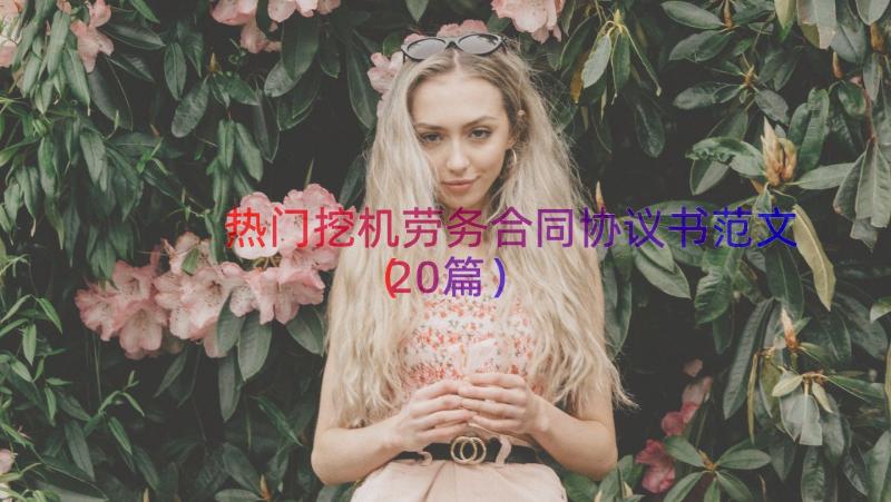 热门挖机劳务合同协议书范文（20篇）