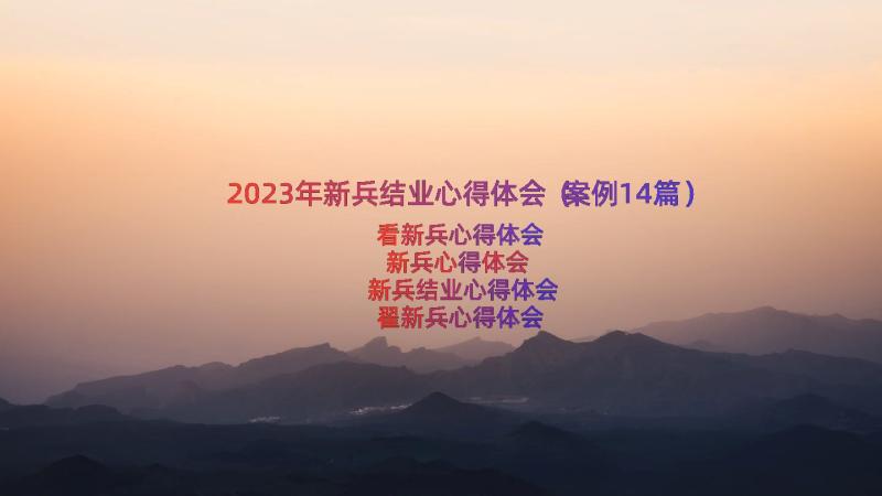 2023年新兵结业心得体会（案例14篇）