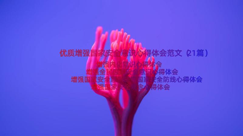 优质增强国家安全意识心得体会范文（21篇）